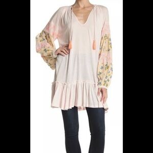Free People Mix Tunic Top Mini Dress Beach Cover-Up MSRP$128
